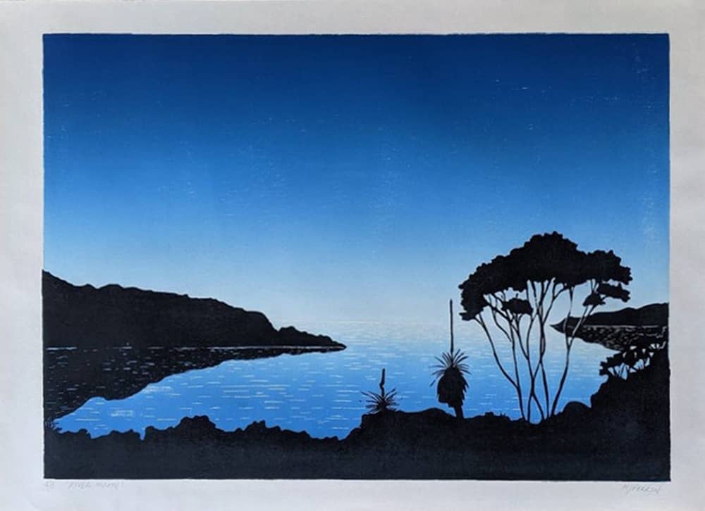 'River Mouth' (Artist Proof), Woodblock Print, 34x48cm. <br> Printed by hand on Awagami Shiramine paper. <a href='https://www.etsy.com/shop/mjperrinPrints'>Shop.</a